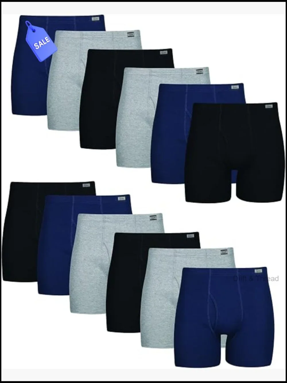 Men's Boxer Briefs Multipack 12 Pack Moisture Wicking No Ride Up Underwear 3XL